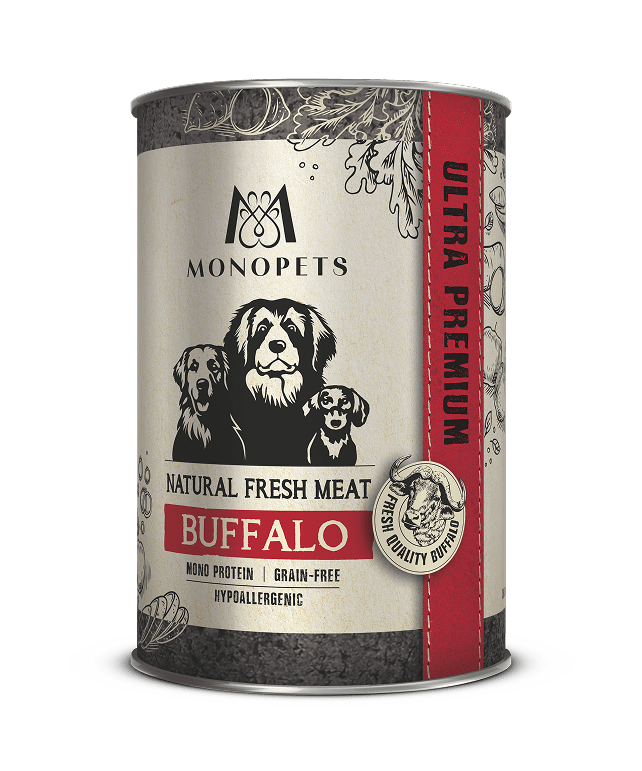 Hypoallergenic, grain-free canned food with fresh buffalo