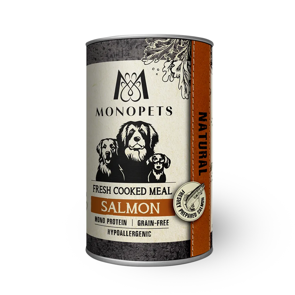 Hypoallergenic, grain-free canned food with fresh salmon